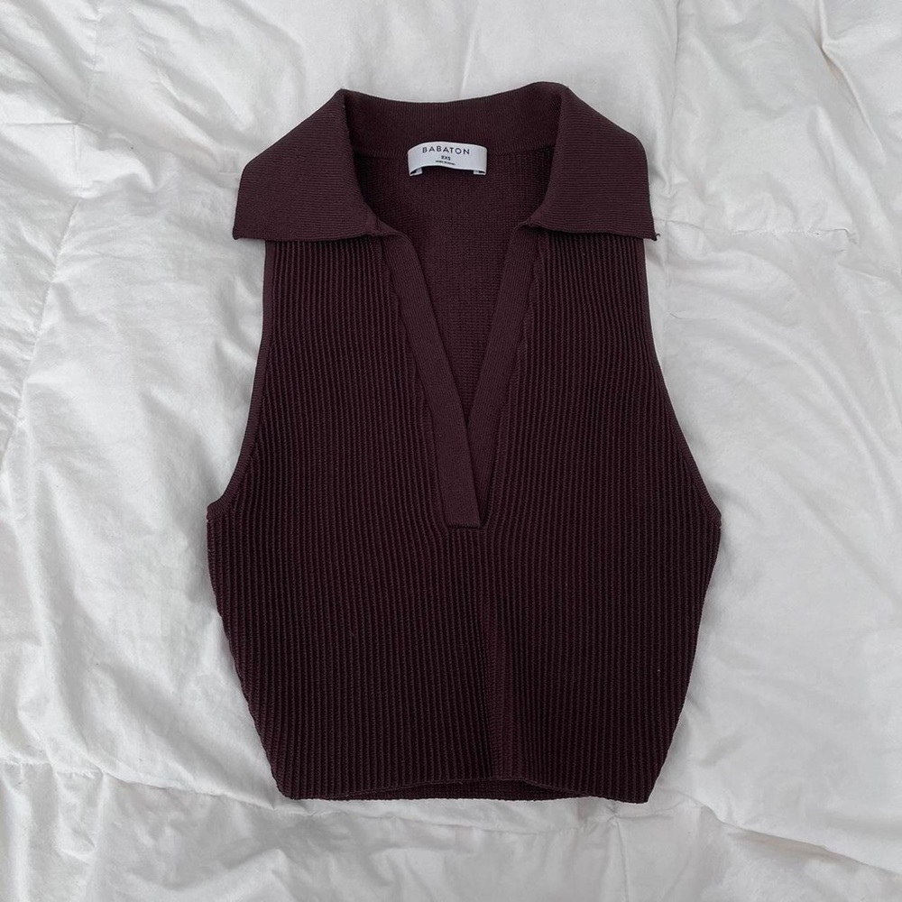 Aritzia Babaton sculpt knit polo tank